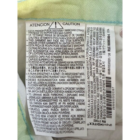 Zara Multicolor Ombre Straight-Leg Jeans Womens Size 6 Rainbow Denim Colorblock - Picture 4 of 9